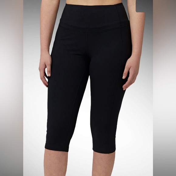 WOMEN'S HIGH-WAIST ACTIVE CROP LEGGINGS in Black Size XS by 32 Degrees NEW - Picture 3 of 4